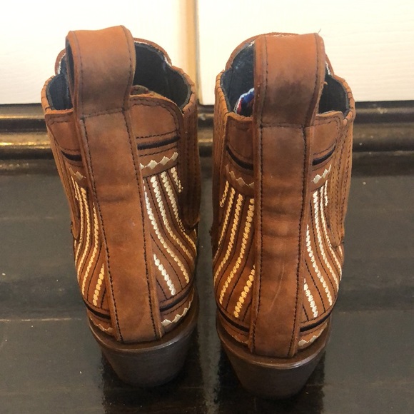 Yippee Ki Yay by Old Gringo Quincy Suede Shedron Ankle Boots  5 New Brown Multi - Picture 3 of 12